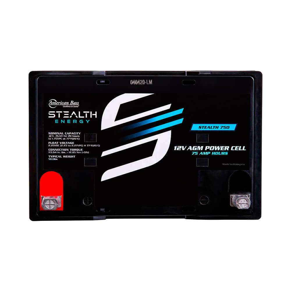 ST-750 American Bass Audio Stealth 750 | 75Ah AGM Battery | Maintenance-Free, Sealed Power for Car Audio & More - 75Ah AGM
