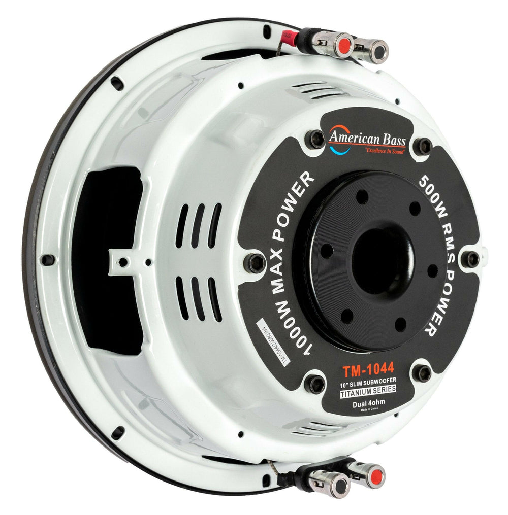 Titanium 10″ Car Subwoofer | 500 Watts RMS | Dual Voice Coil 4 Ohm (Shallow Mount) - Version 1