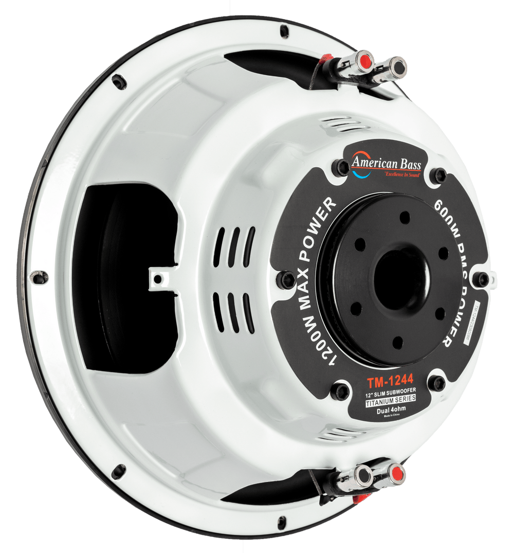 Titanium 12″ Car Subwoofer | 500 Watts RMS | Dual Voice Coil 4 Ohm (Shallow Mount) - Version 1