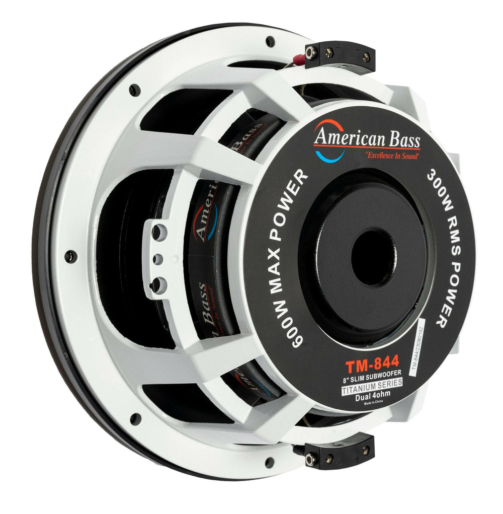 Titanium 8″ Car Subwoofer | 500 Watts RMS | Dual Voice Coil 4 Ohm (Shallow Mount) - Version 1