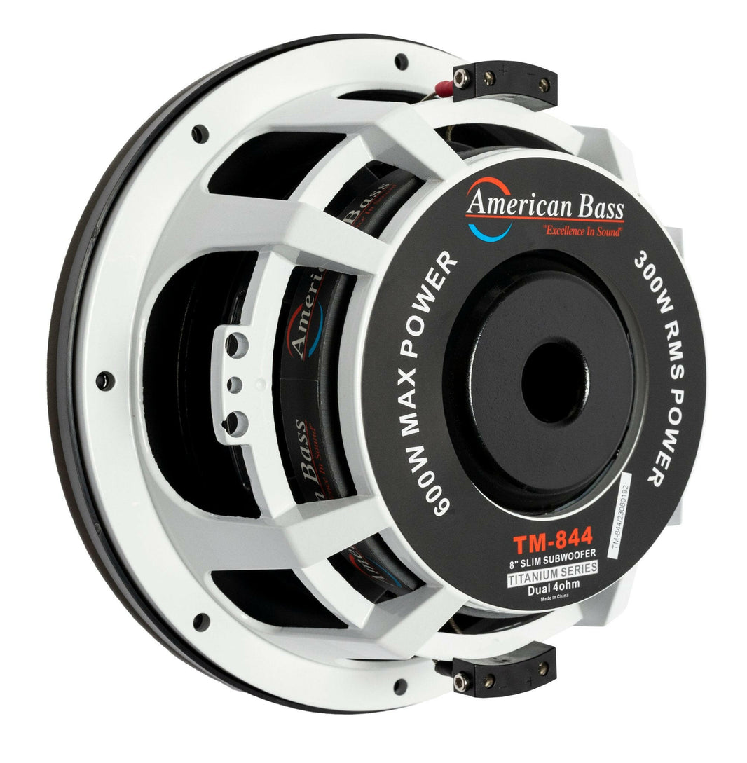 Titanium 8″ Car Subwoofer | 500 Watts RMS | Dual Voice Coil 4 Ohm (Shallow Mount) - Version 1