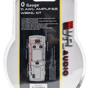VFL 0 Gauge Complete OFC (Oxygen Free Copper) Amplifier Wiring Kit - High Power Car Audio Amp Install Kit with Power, Ground & RCA Cables - Version 1