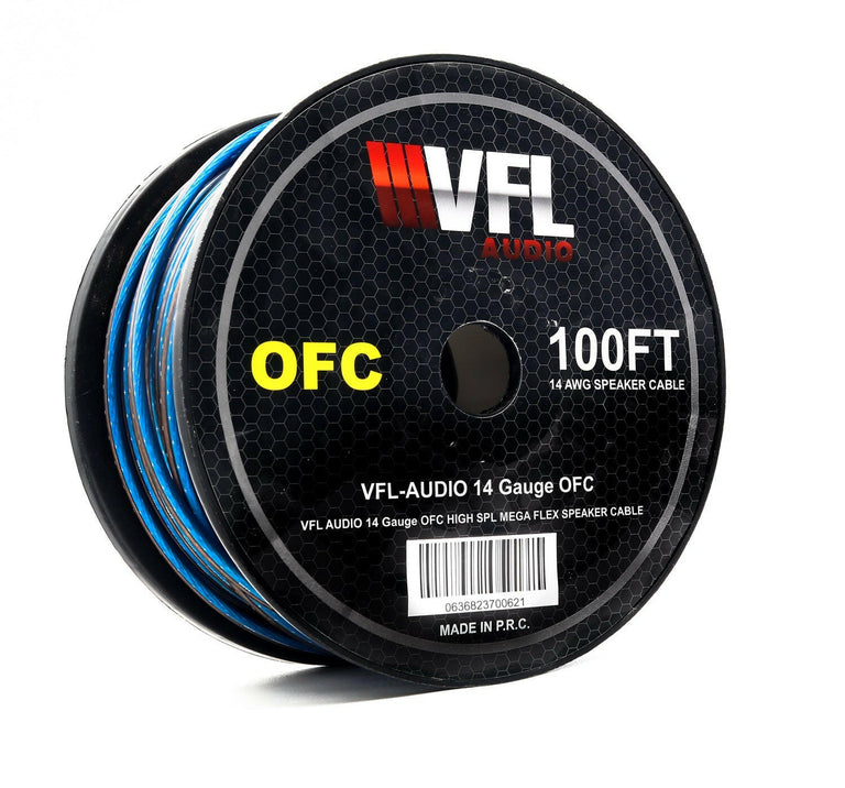 VFL 14 Gauge OFC Wire 200ft Roll - Blue and Black