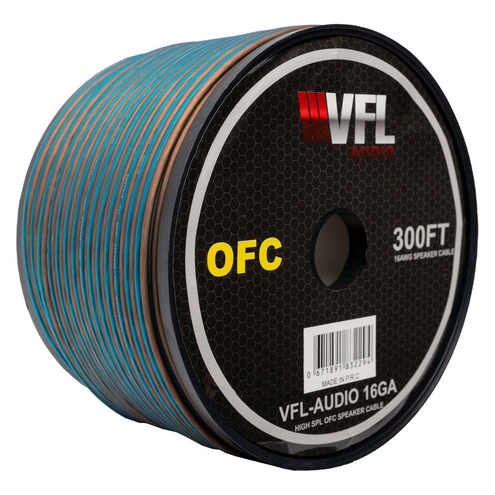 VFL 16 Gauge OFC Wire 100ft Roll - Black & Blue Twisted