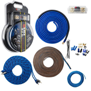 VFL 4 Gauge Complete OFC (Oxygen Free Copper) Amplifier Wiring Kit - High Power Car Audio Amp Install Kit with Power, Ground & RCA Cables - Version 1