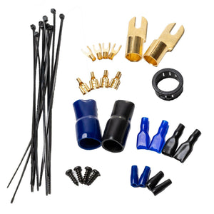 VFL 4 Gauge Complete OFC (Oxygen Free Copper) Amplifier Wiring Kit - High Power Car Audio Amp Install Kit with Power, Ground & RCA Cables - Version 1