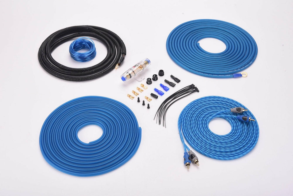 VFL 8 Gauge Complete OFC (Oxygen Free Copper) Amplifier Wiring Kit - High Power Car Audio Amp Install Kit with Power, Ground & RCA Cables - Version 1
