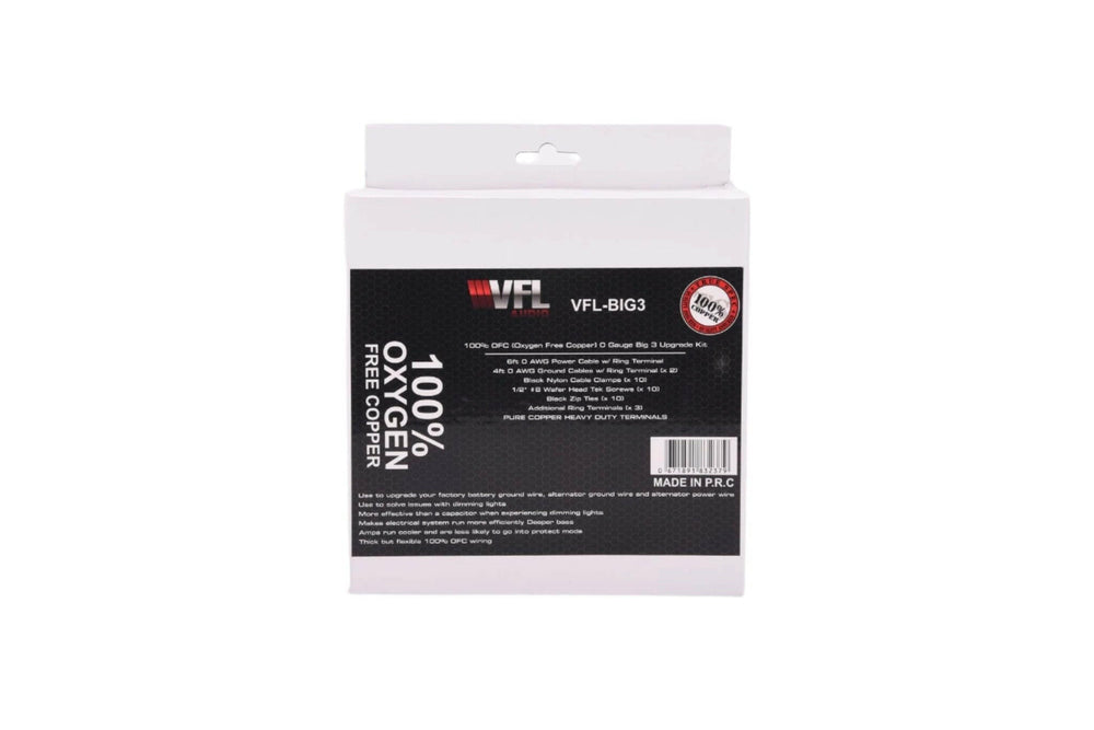 VFL Audio BIG3 100% Oxygen-Free Copper 0 Gauge Amplifier Kit - Version 1